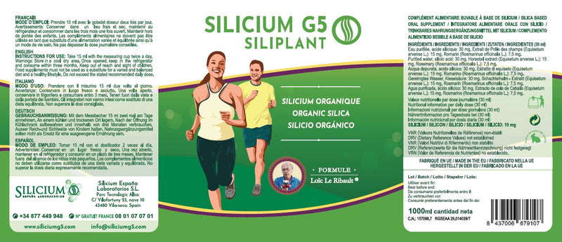 Etiqueta Silicium G5. Siliplant - 1 Litro. Silicium. Herbolario Salud Mediterranea