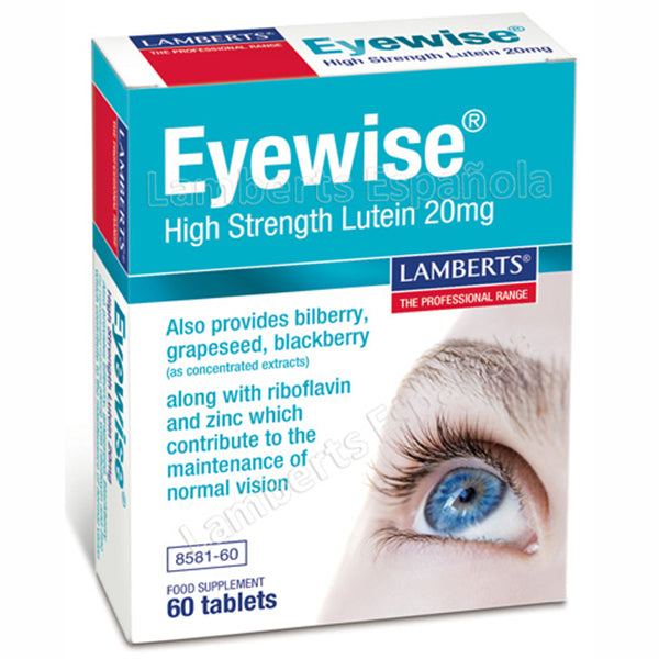 Eyewise con Luteina 20 mg - 60 Tabletas. Lamberts. Herbolario Salud Mediterránea