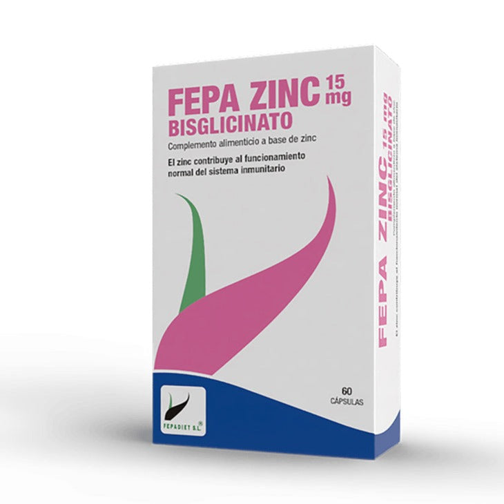Fepa Zinc 15 mg Bisglicinato - 60 Cápsulas. Fepadiet. Herbolario Salud Mediterranea