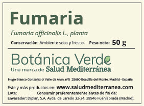 fumária. Planta em saco - 50 gr. botânica verde