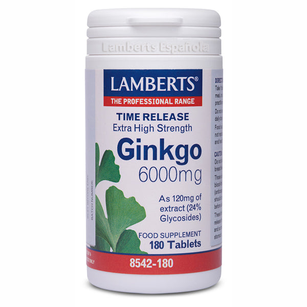 Ginkgo 6000 mg - 180 Tabletas. Lamberts. Herbolario Salud Mediterranea