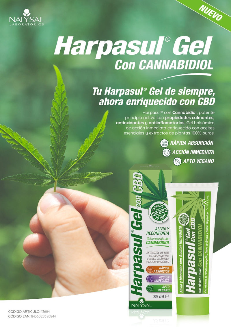 Cartel Harpasul Gel con Cannabidiol CBD - 75 ml. Natysal. Herbolario Salud Mediterranea