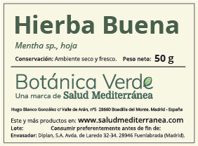 Hierba Buena en hoja. Planta en bolsa - 50 gr. Botánica Verde