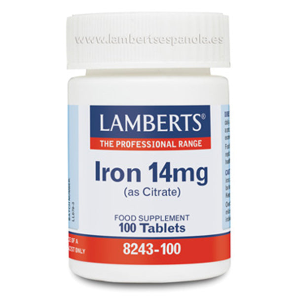Hierro 14 mg - 100 Tabletas. Lamberts. Herbolario Salud Mediterranea
