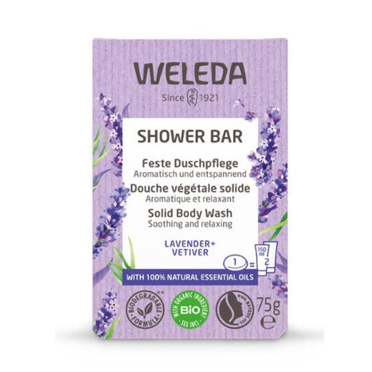 Jabón de ducha sólido Relajante Lavanda BIO - 75 g. Weleda. Herbolario Salud Mediterranea