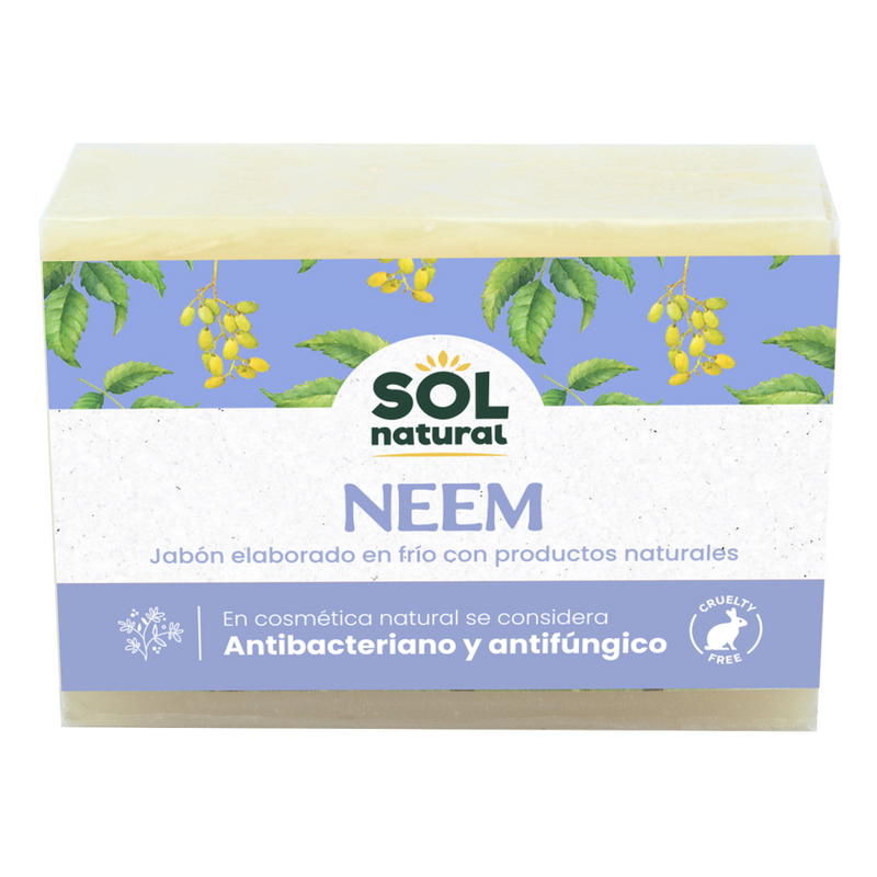 Jabón Natural Neem Antibacteriano y Antifúngico - 100 g.  Sol Natural