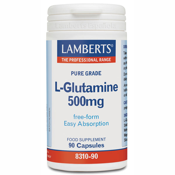 L-Glutamina 500 mg - 90 Cápsulas. Lamberts. Herbolario Salud Mediterranea