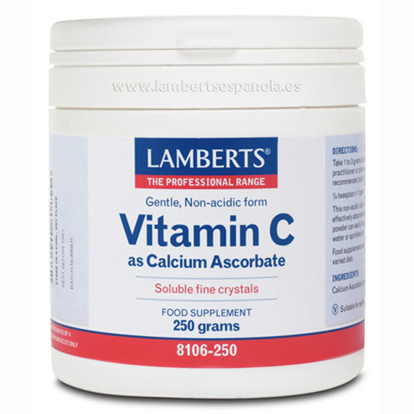 Vitamina C como Ascorbato de Calcio - 250 gramos. Lamberts. Herbolario Salud Mediterranea
