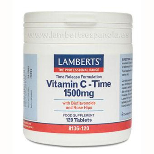 Vitamina C 1500mg con Bioflavonoides Liberación Sostenida - 120 tabletas. Lamberts. Herbolario Salud Mediterranea