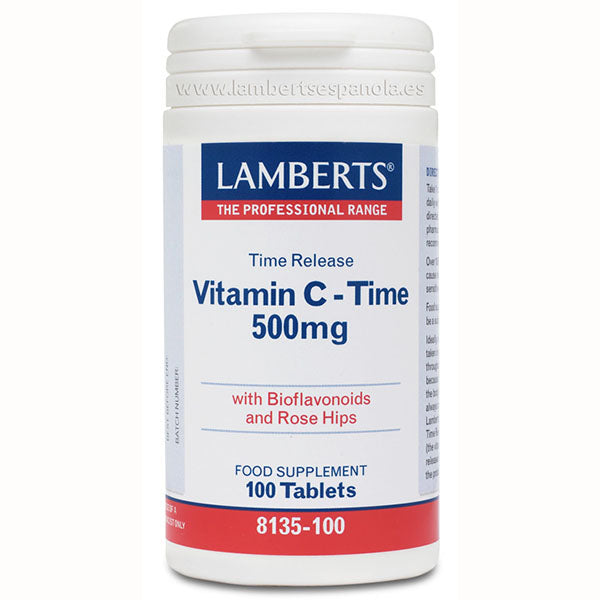 Vitamina C 500mg con Bioflavonoides Liberación Sostenida - 100 tabletas. Lamberts. Herbolario Salud Mediterranea