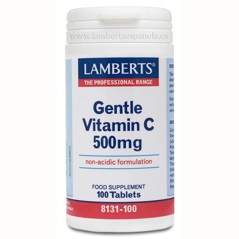 Vitamina C 500 mg en forma suave, no ácida - 100 Tabletas. Lamberts. Herbolario Salud Mediterranea