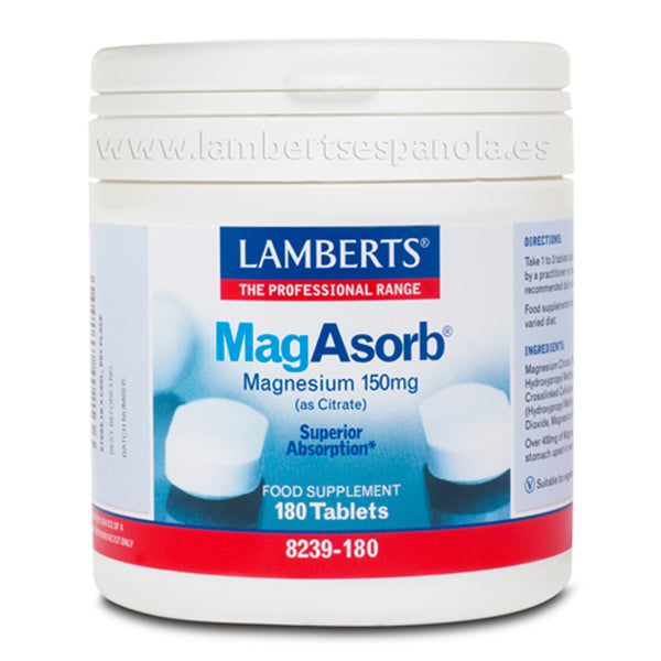 MagAsorb 150 mg - 180 Cápsulas. Lamberts. Herbolario Salud Mediterranea