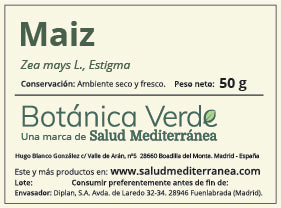 Maíz Estigmas. Planta en bolsa - 50 gr. Botánica Verde