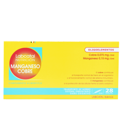 Labcatal 12. Manganeso y Cobre - 28 Ampollas. Labcatal. Herbilario Salud Mediterranea