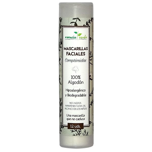 Mascarillas Faciales Comprimidas - 12 Und. Esencia Verde. Herbolario Salud Mediterránea