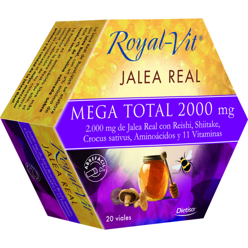 Royal Vit Jalea Mega Total 2000 mg - 20 Viales. Dielisa. Herbolario Salud Mediterranea