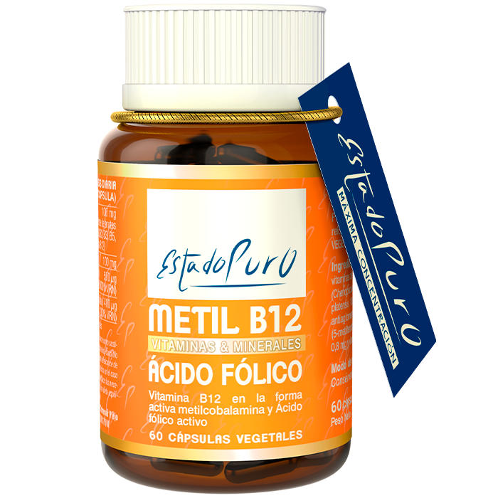 Metil B12 con Ácido Folico - 60 Cápsulas. Estado Puro. Herbolario Salud Mediterránea
