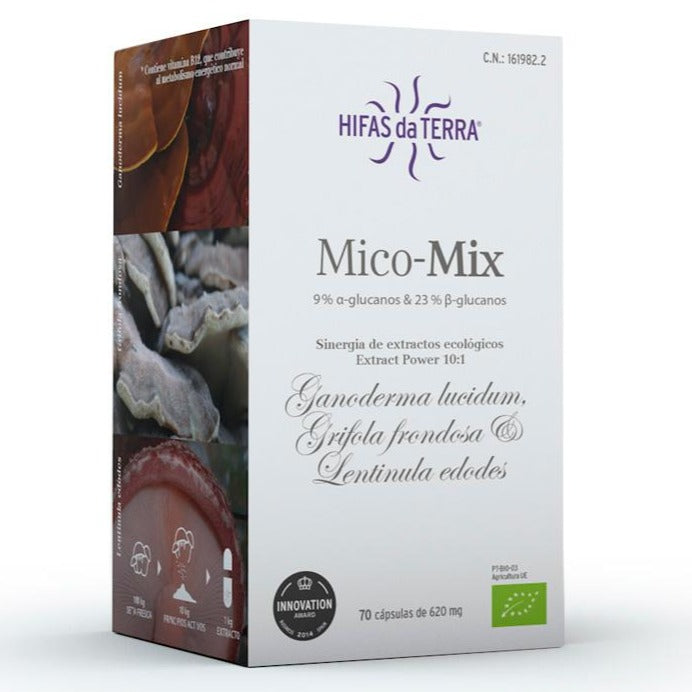 Mico Mix Extrato de 3 cogumelos - 70 Cápsulas. Hifas da Terra