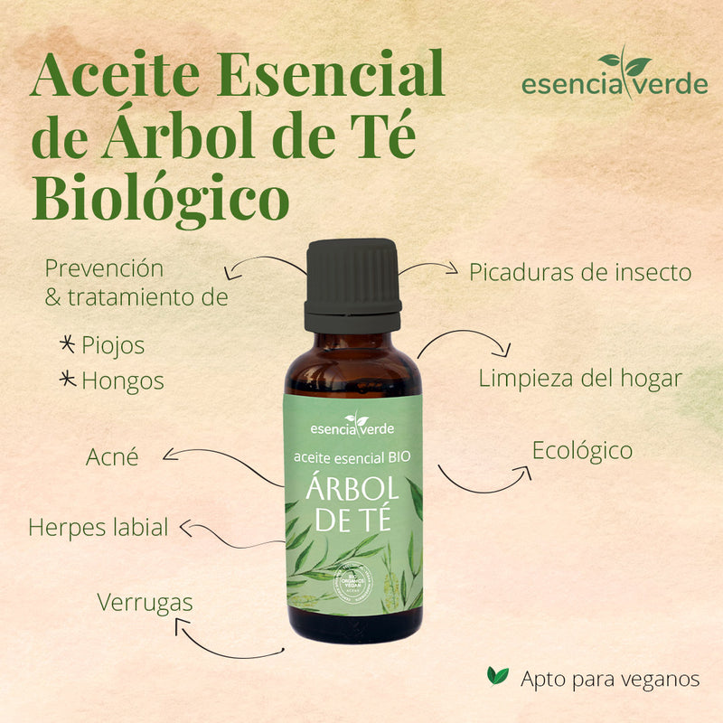 Monografico Aceite Esencial de Árbol del Té Ecológico - 30 ml. Esencia Verde. Herbolario Salud Mediterranea