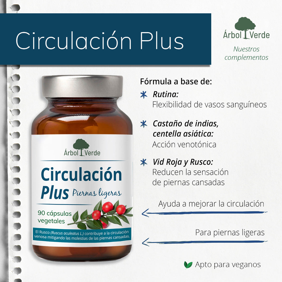 Monografico Circulación plus - 90 Cápsulas. Árbol Verde.Herbolario Salud Mediterranea