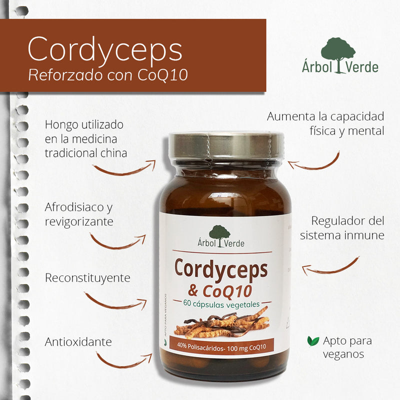 Monografico Cordyceps & Coenzima Q10 - 60 Cápsulas. Árbol Verde. Herbolario Salud Mediterranea