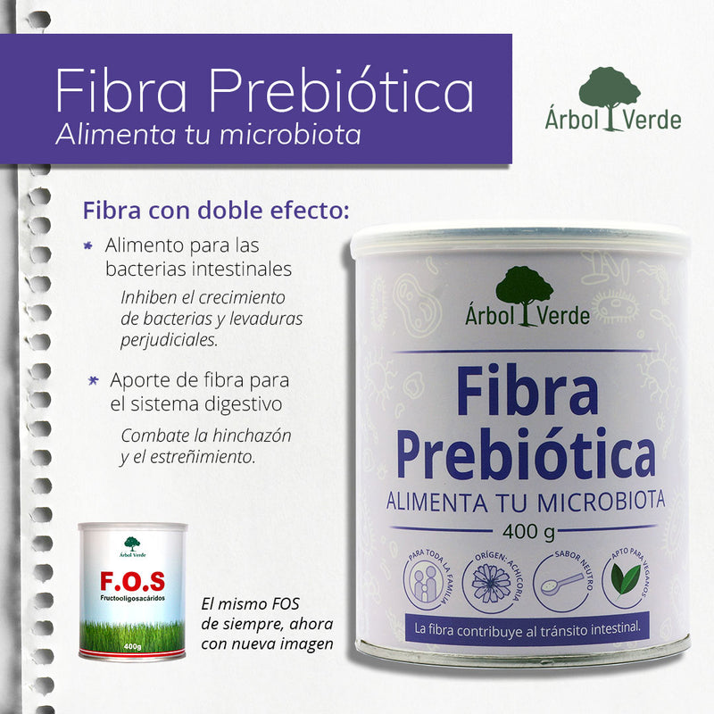 Monografico Fibra Prebiótica (antes F.O.S.) - 400 g. Árbol Verde. Herbolario Salud Mediterránea