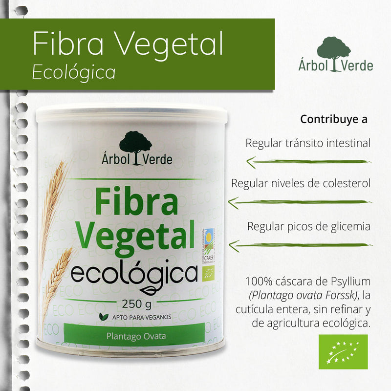 Monográfico  Fibra Vegetal Ecológica - 250 g. Árbol Verde. Herbolario Salud Mediterránea