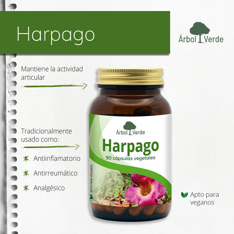 Monografico Harpago - 90 Cápsulas. Árbol Verde. Herbolario Salud Mediterranea