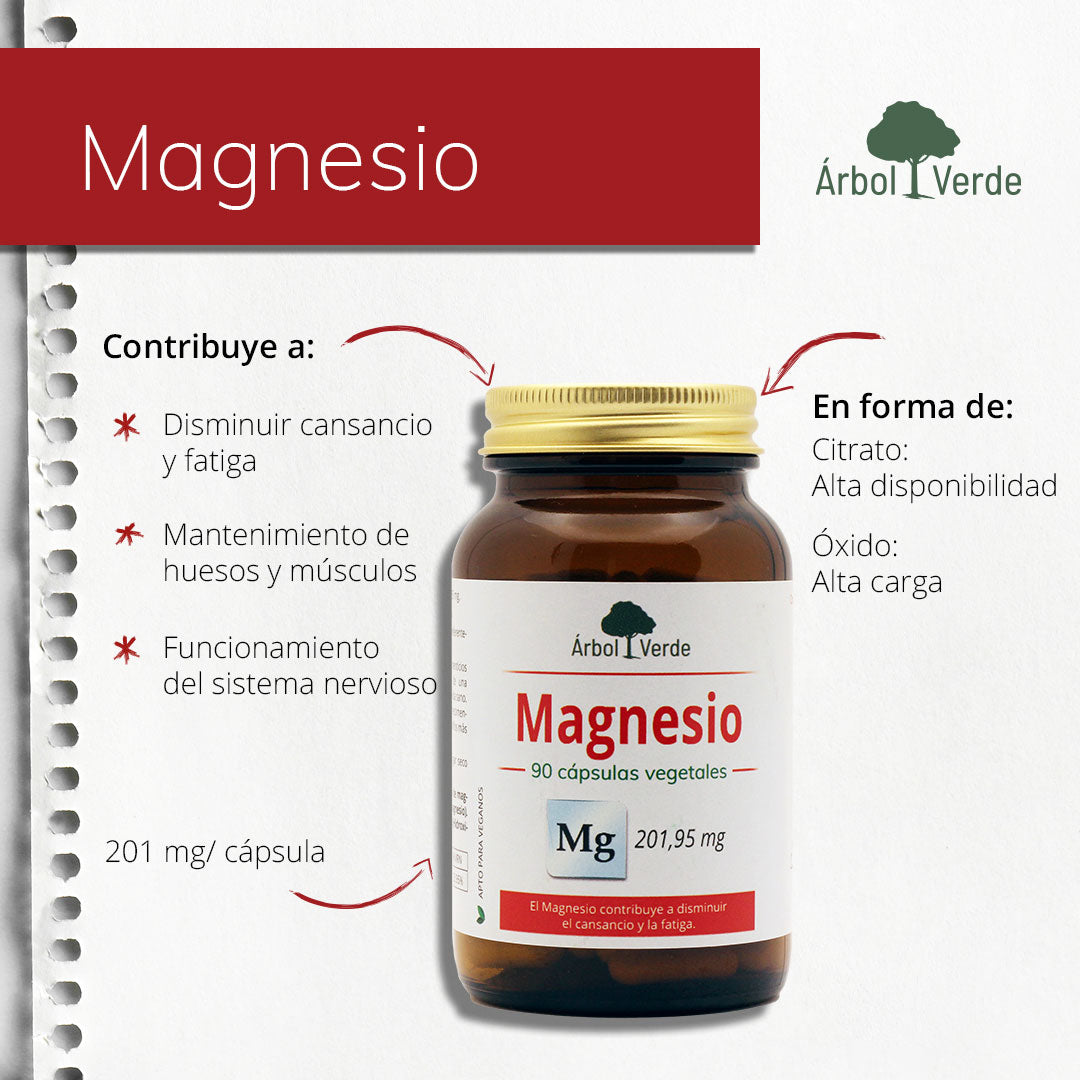 Monografico Magnesio - 90 Cápsulas. Árbol Verde. Herbolario Salud Mediterránea