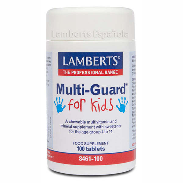 Multi-Guard Masticable para Niños - 100 Tabletas. Lamberts. Herbolario Salud Mediterranea