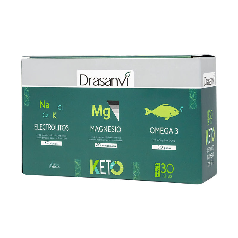 Pack Keto Electrolitos + Magnesio + Omega 3. Drasanvi
