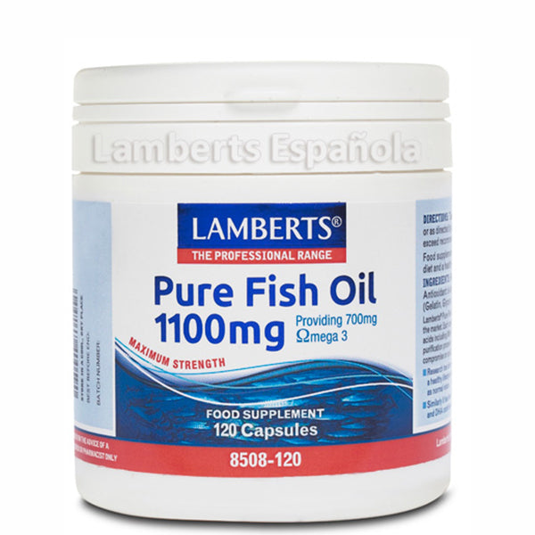 Aceite de Pescado Puro 1100 mg - 120 Cápsulas de 1100 mg. Lamberts. Herbolario Salud Mediterranea