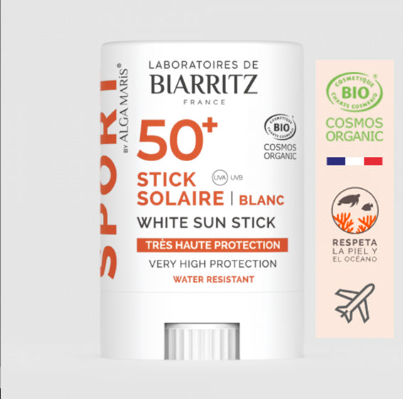 Stick solar SPF50+ SPORT - 12 ml. Laboratorios Biarritz. Herbolario Salud Mediterranea