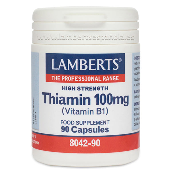 Tiamina 100 mg - 90 Cápsulas. Lamberts. Herbolario Salud Mediterranea