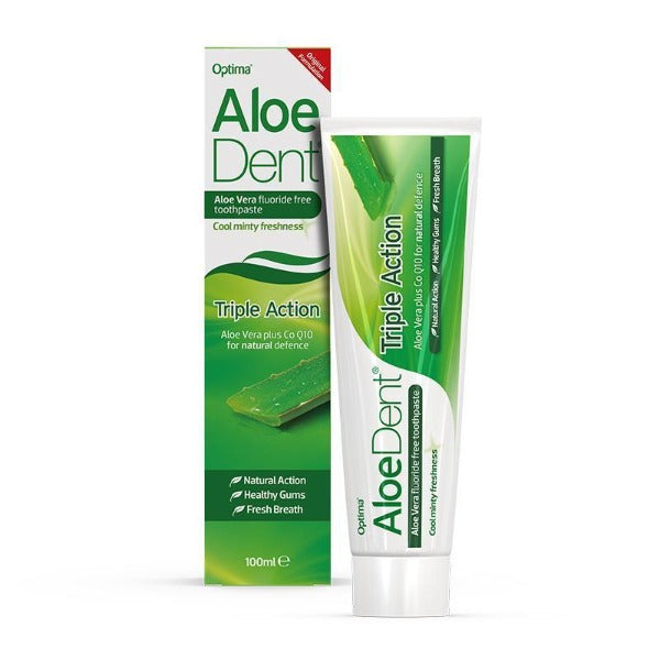 Pasta de dientes Triple Acción sin Flúor - 100 ml. Aloedent. Herbolario Salud Mediterránea
