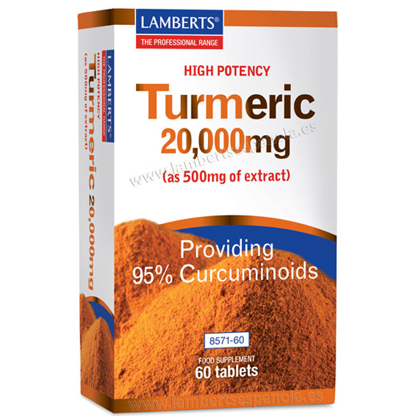 Turmeric 20.000 mg (Curcuma) - 60 Tabletas. Lamberts. Herbolario Salud Mediterranea