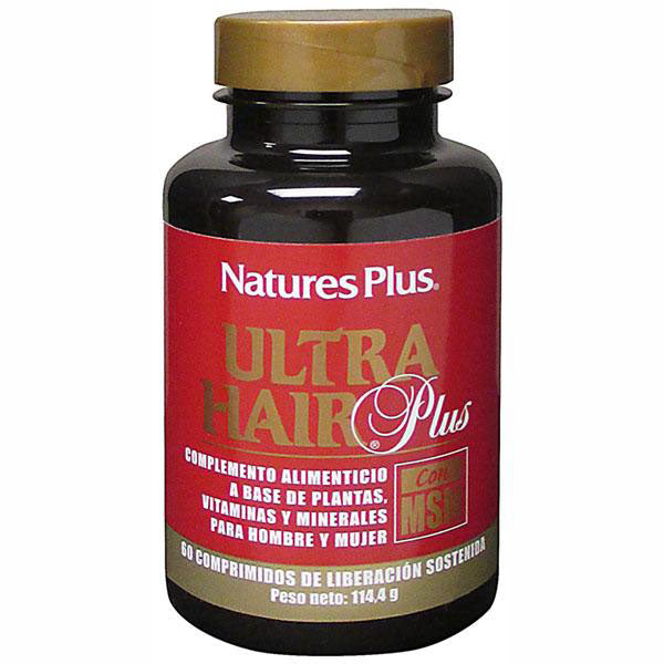 Ultra Bote de Hair Plus - 60 Comprimidos.  Combinación óptima de nutrientes que favorecen el cuidado del cabello desde el interior, apoyando la síntesis de colágeno y otras proteínas. Fórmula rica en compuestos azufrados y nutrientes específicos. Plus
