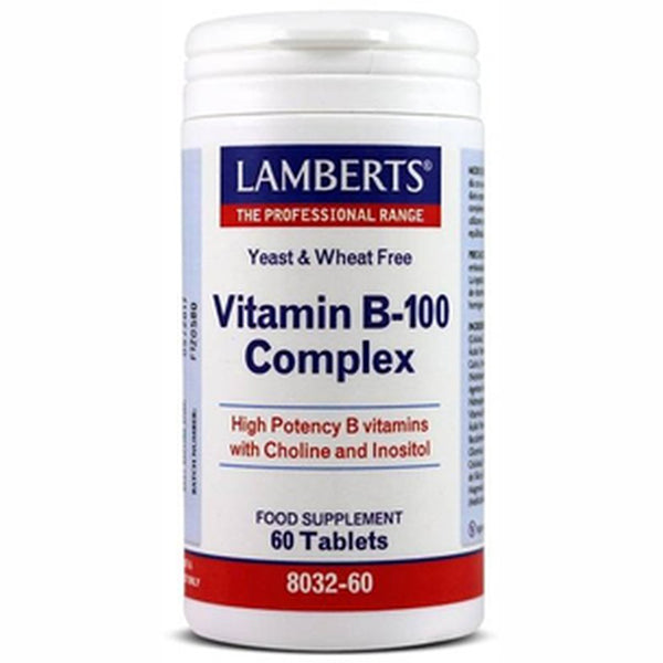 Vitamina B100 Complex - 60 Cápsulas. Lamberts. Herbolario Salud Mediterranea