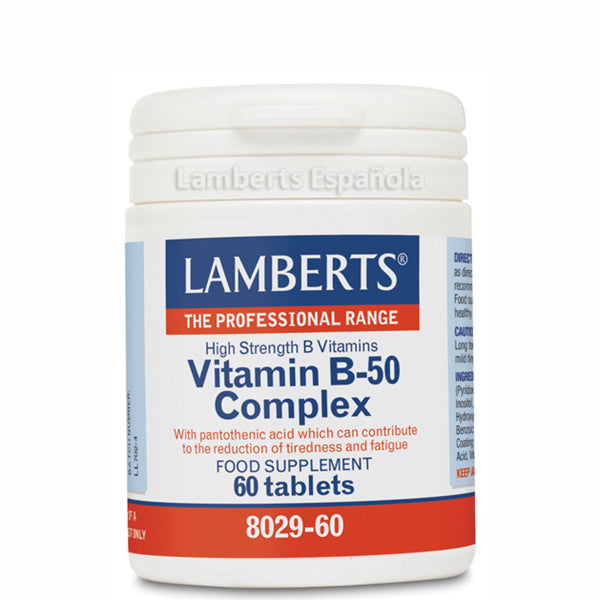 Vitamina B 50 Complex - 60 tabletas. Lamberts. Herbolario Salud Mediterránea
