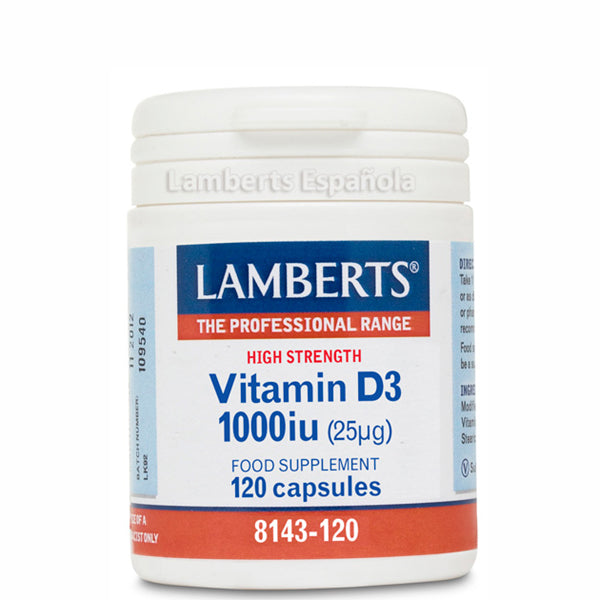 Vitamina D3 1000 UI - 120 Cápsulas. Lamberts. Herbolario Salud Mediterranea