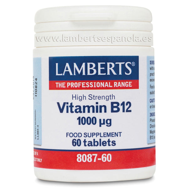 Vitamina B12 1000 mcg como Metilcobalamina - 60 Cápsulas. Lamberts. Herbolario Salud Mediterranea