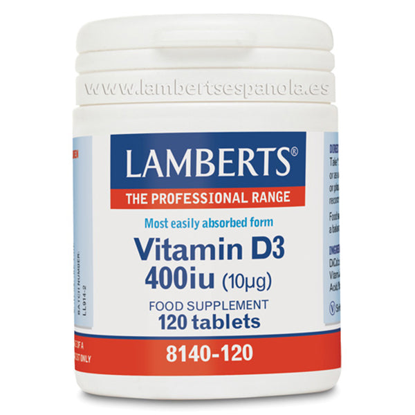Vitamina D3 400UI - 120 Tabletas. Lamberts