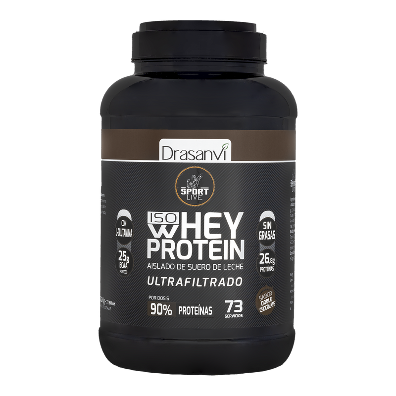 Whey Protein Aislado Sabor Doble Chocolate - 2,2 kg. Sport Live Drasanvi. Herbolario Salud Mediterranea