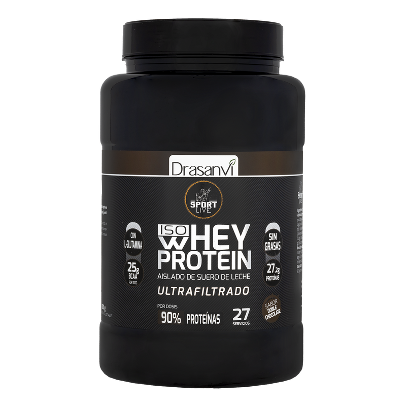 Whey Protein Aislado Sabor Doble Chocolate - 800 g. Sport Live Drasanvi. Herbolario Salud Mediteranea