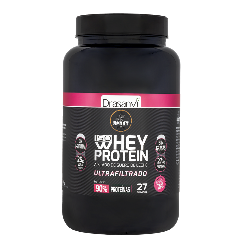 Whey Protein Aislado Sabor Yogur Fresa - 800 g. Sport Live Drasanvi. Herbolario Salud Mediterranea