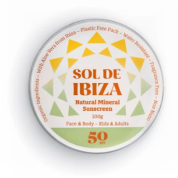 Protector Solar Natural para rostro y cuerpo SPF50 lata sin plásticos. Herbolario Salud Mediterránea