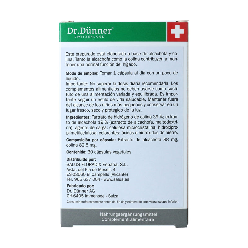 EssenzaVita Alcachofa y Colina - 30 Cápsulas. Dr. Dunner. Herbolario Salud Mediterranea