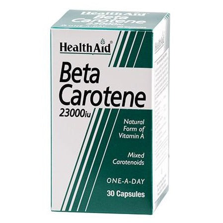 Betacaroteno natural 23.000 UI - 30 Cápsulas. Health Aid. Herbolario Salud Mediterránea