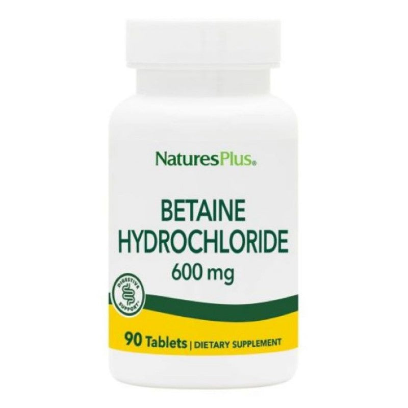 Betaina Hcl 600 mg - 90 Comprimidos. Natures Plus. Herbolario Salud Mediterranea