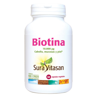 Biotina 10.000 µg - 60 Cápsulas. Sura Vitasan. Herbolario Salud Mediterránea